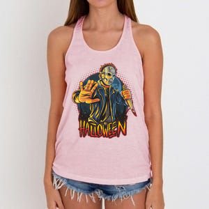 Funny Scary Halloween Jason Women's Knotted Racerback Tank