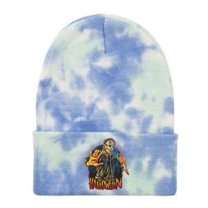 Funny Scary Halloween Jason Tie Dye 12in Knit Beanie