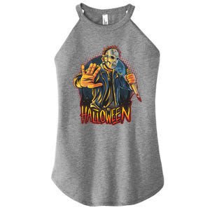 Funny Scary Halloween Jason Women's Perfect Tri Rocker Tank