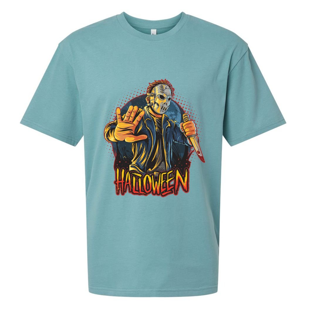 Funny Scary Halloween Jason Sueded Cloud Jersey T-Shirt