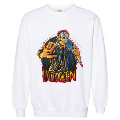 Funny Scary Halloween Jason Garment-Dyed Sweatshirt