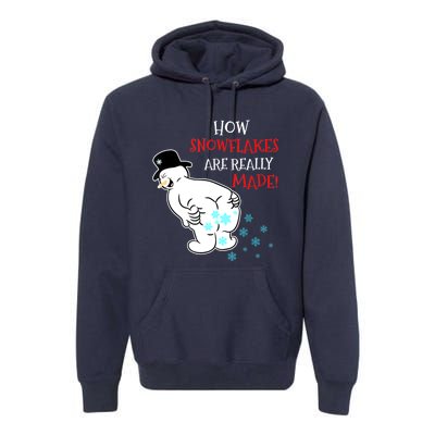 Funny Snowman How Snowflake Are Really Made Christmas Cutome Premium Hoodie