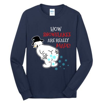 Funny Snowman How Snowflake Are Really Made Christmas Cutome Tall Long Sleeve T-Shirt