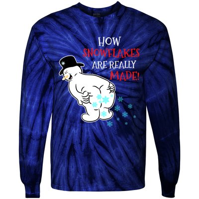 Funny Snowman How Snowflake Are Really Made Christmas Cutome Tie-Dye Long Sleeve Shirt