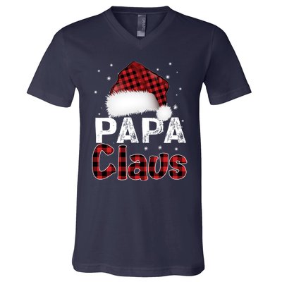 Fun Santa Hat Christmas Costume Family Matching Papa Claus V-Neck T-Shirt