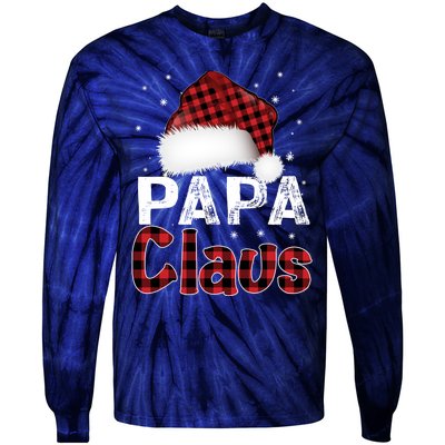 Fun Santa Hat Christmas Costume Family Matching Papa Claus Tie-Dye Long Sleeve Shirt