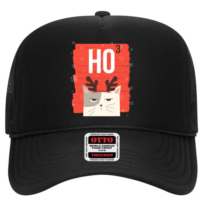 Funny Sarcastic Ho3 Ho Ho Ho Christmas High Crown Mesh Back Trucker Hat