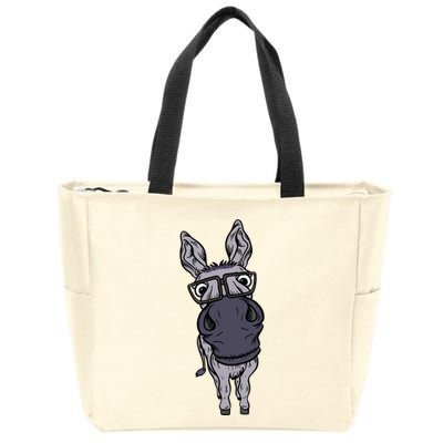 Funny Smart House Donkey Farm Horse Mule Pack Animal Donkey Zip Tote Bag