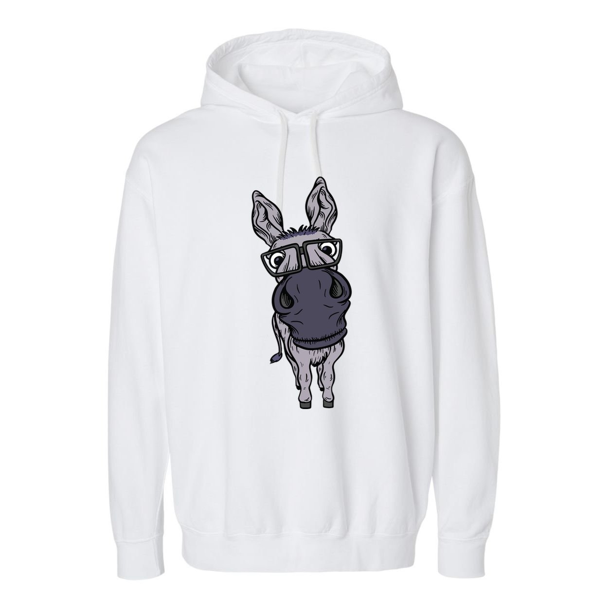 Funny Smart House Donkey Farm Horse Mule Pack Animal Donkey Garment-Dyed Fleece Hoodie