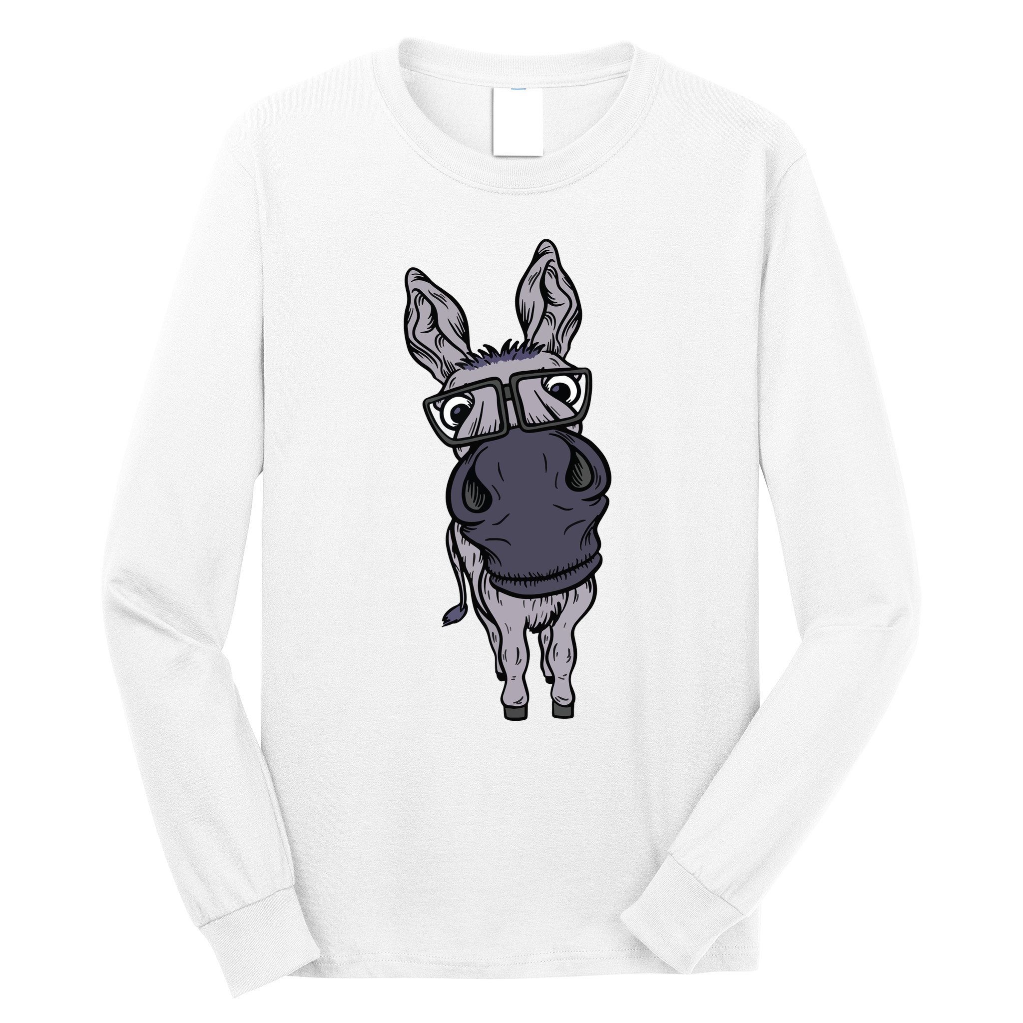 Funny Smart House Donkey Farm Horse Mule Pack Animal Donkey Long Sleeve Shirt