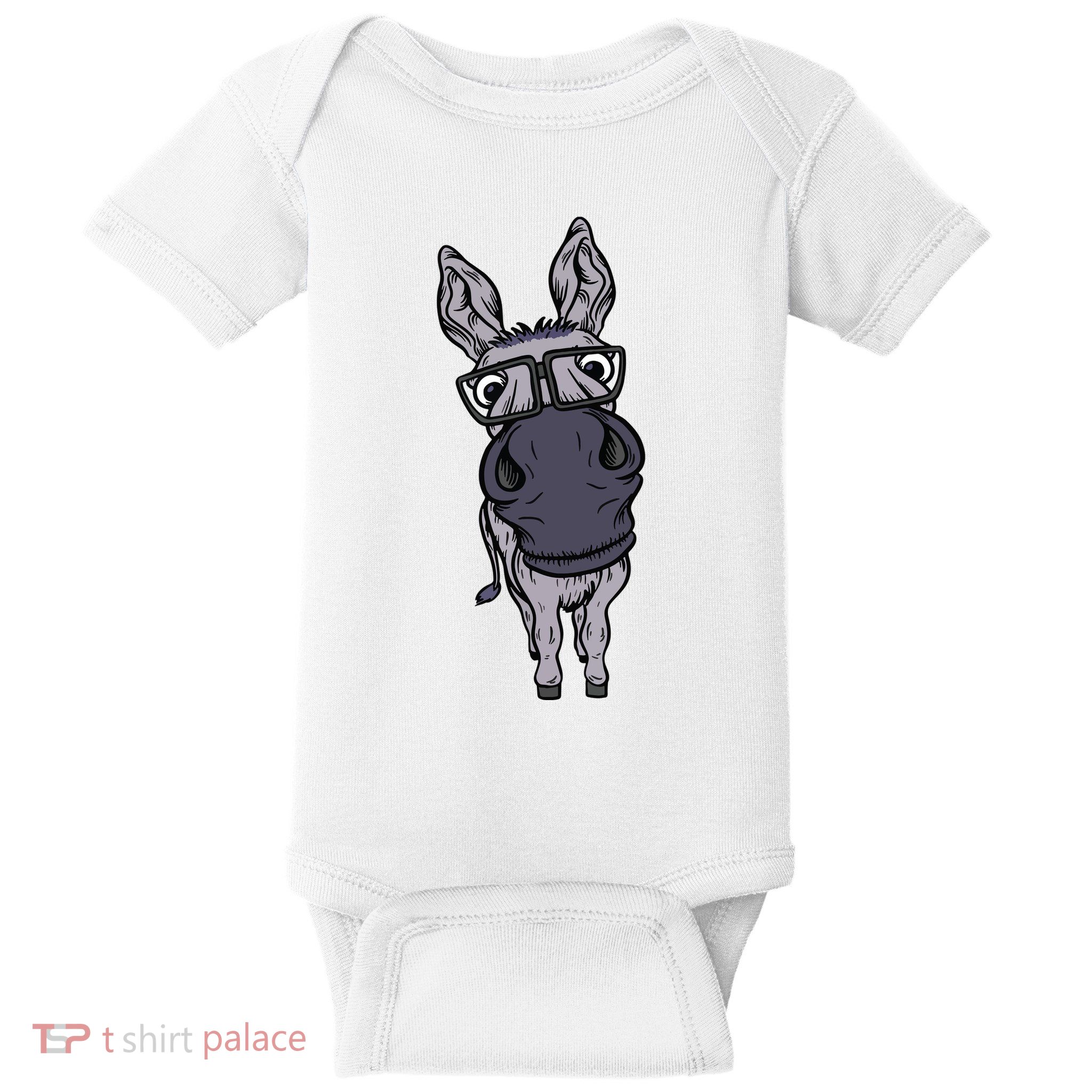 Funny Smart House Donkey Farm Horse Mule Pack Animal Donkey Baby Bodysuit
