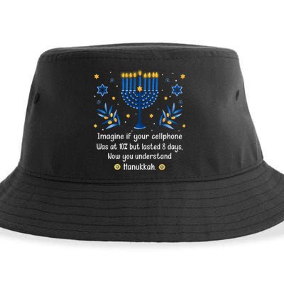 Funny Sarcastic Hanukkah Chanukah Cellphone Hanukkah Day Sustainable Bucket Hat