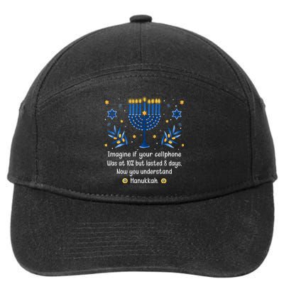 Funny Sarcastic Hanukkah Chanukah Cellphone Hanukkah Day 7-Panel Snapback Hat