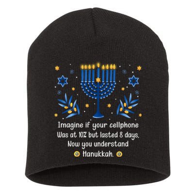 Funny Sarcastic Hanukkah Chanukah Cellphone Hanukkah Day Short Acrylic Beanie