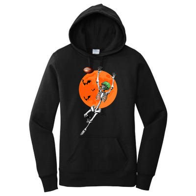 Football Skeleton Halloween Football Player Women's Pullover Hoodie