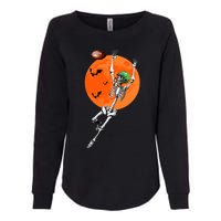 Football Skeleton Halloween Football Player Womens California Wash Sweatshirt