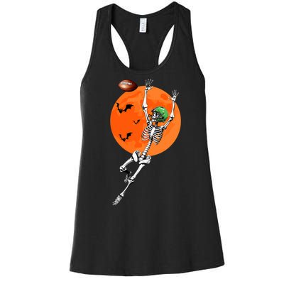 Football Skeleton Halloween Football Player Women's Racerback Tank