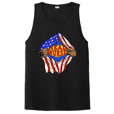 Funny Super Head Nurse Hero Job Gift PosiCharge Competitor Tank