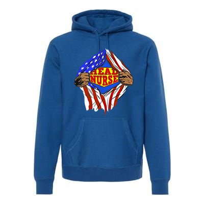 Funny Super Head Nurse Hero Job Gift Premium Hoodie