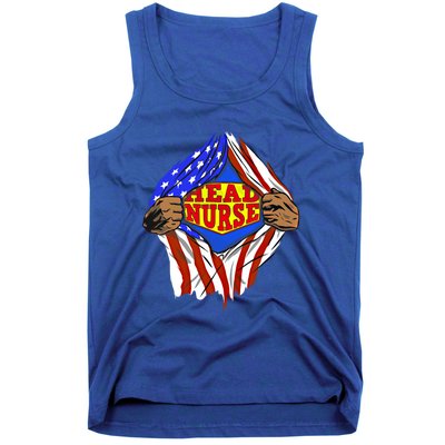 Funny Super Head Nurse Hero Job Gift Tank Top