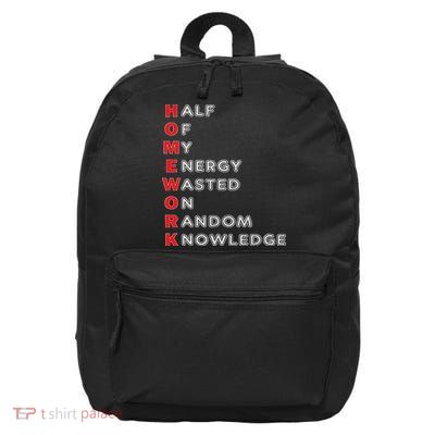 Funny School Homework For Ns Gift 16 in Basic Backpack