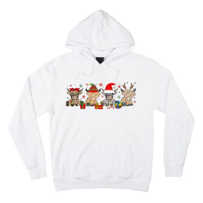 Funny Scottish Highland Cow Christmas Tree Cow Lover Xmas Hoodie