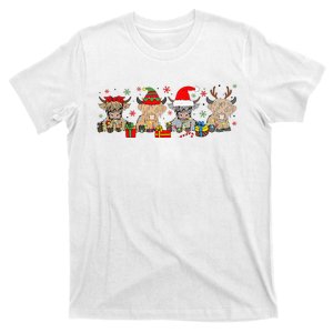 Funny Scottish Highland Cow Christmas Tree Cow Lover Xmas T-Shirt