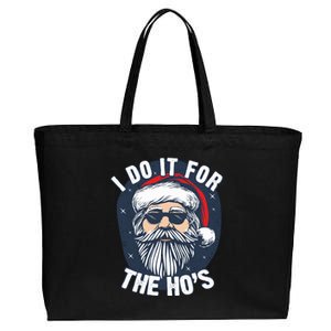 Funny Santa I Do It For The HoS Inappropriate Christmas Gift Cotton Canvas Jumbo Tote