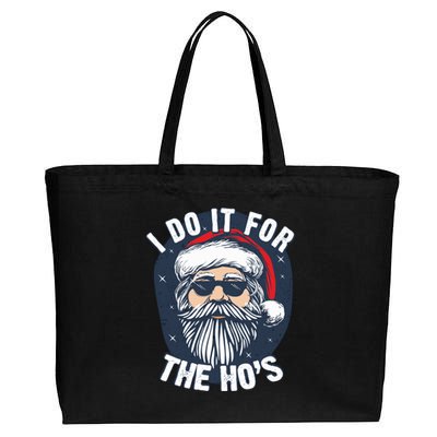 Funny Santa I Do It For The HoS Inappropriate Christmas Gift Cotton Canvas Jumbo Tote