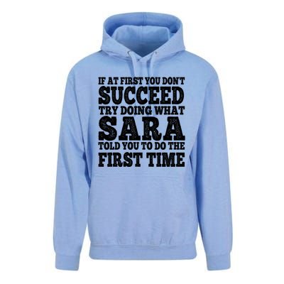 Funny Sara If At First You DonT Succeed Try Doing What Sara Gift Unisex Surf Hoodie