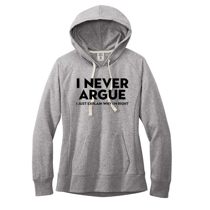 Funny Sarcastic I Never Argue I Just Explain Why Im Right Women's Fleece Hoodie