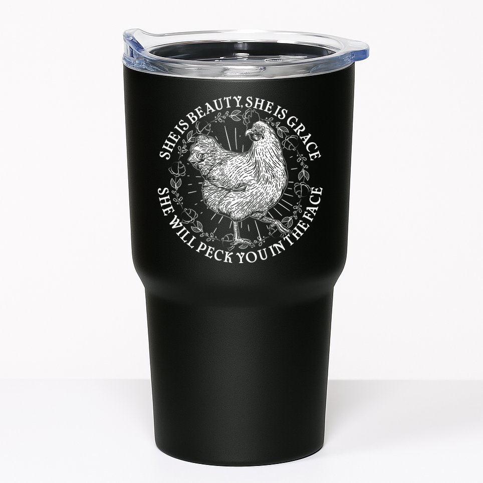 Funny She Is Beauty She Is Grace Vintage Hen Chicken Tumbler