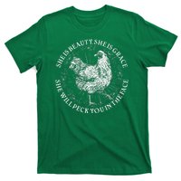 Funny She Is Beauty She Is Grace Vintage Hen Chicken T-Shirt