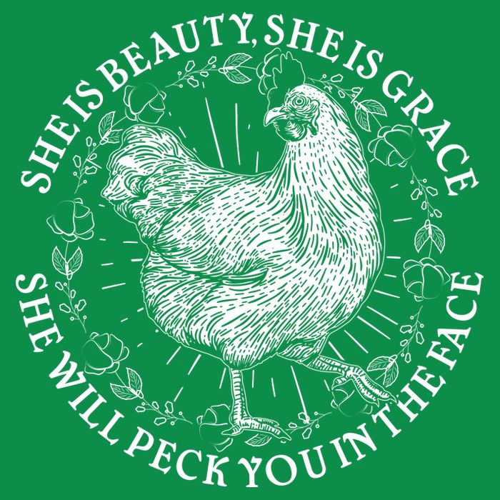 Funny She Is Beauty She Is Grace Vintage Hen Chicken Tie-Dye T-Shirt
