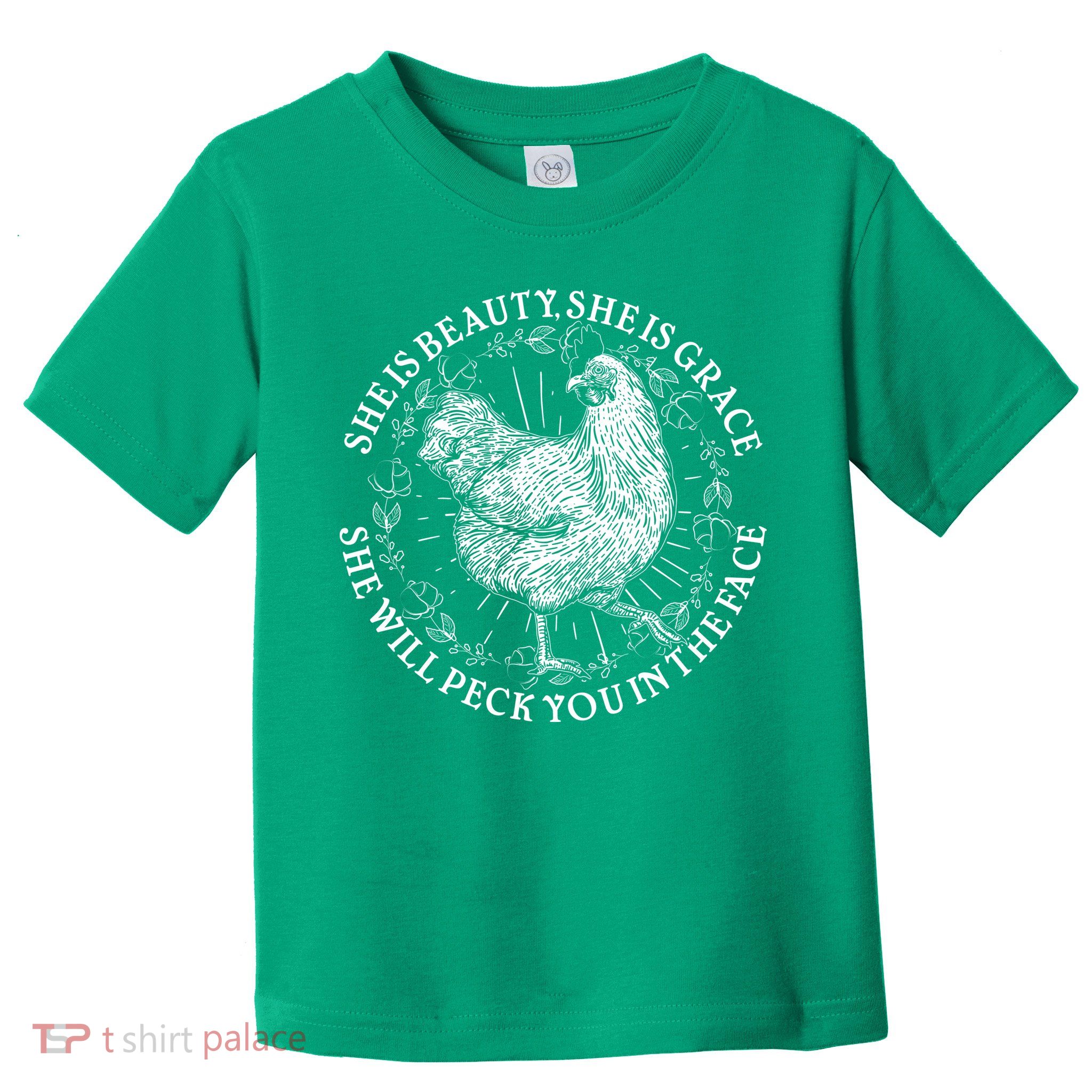 Funny She Is Beauty She Is Grace Vintage Hen Chicken Toddler T-Shirt