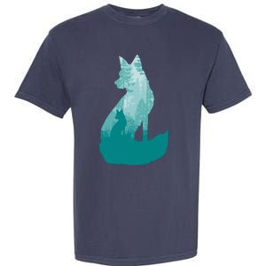 Fox Silhouette In The Forest Animal Hunter Hunting Garment-Dyed Heavyweight T-Shirt