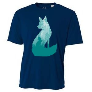 Fox Silhouette In The Forest Animal Hunter Hunting Cooling Performance Crew T-Shirt