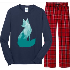 Fox Silhouette In The Forest Animal Hunter Hunting Long Sleeve Pajama Set