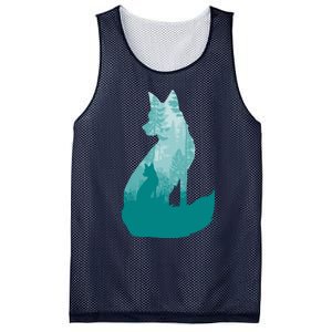 Fox Silhouette In The Forest Animal Hunter Hunting Mesh Reversible Basketball Jersey Tank