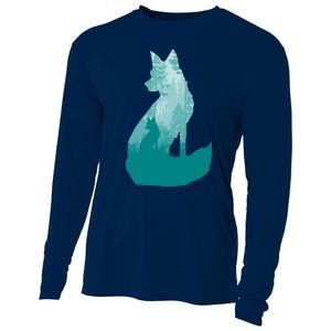 Fox Silhouette In The Forest Animal Hunter Hunting Cooling Performance Long Sleeve Crew