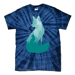 Fox Silhouette In The Forest Animal Hunter Hunting Tie-Dye T-Shirt