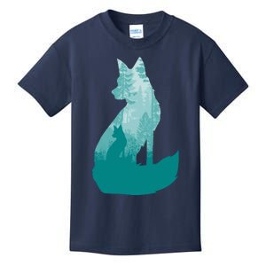 Fox Silhouette In The Forest Animal Hunter Hunting Kids T-Shirt