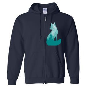 Fox Silhouette In The Forest Animal Hunter Hunting Full Zip Hoodie