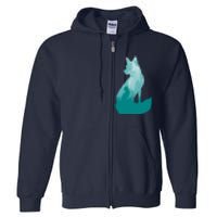 Fox Silhouette In The Forest Animal Hunter Hunting Full Zip Hoodie