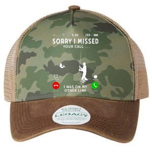 Funny Sorry I Missed Your Call Was On Other Line Fishing Legacy Tie Dye Trucker Hat