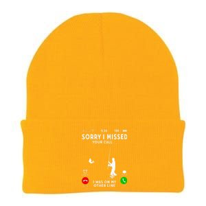 Funny Sorry I Missed Your Call Was On Other Line Fishing Knit Cap Winter Beanie