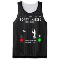 Funny Sorry I Missed Your Call Was On Other Line Fishing Mesh Reversible Basketball Jersey Tank