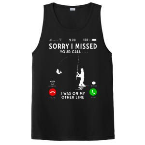 Funny Sorry I Missed Your Call Was On Other Line Fishing PosiCharge Competitor Tank