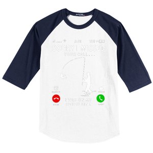 Funny Sorry I Missed Your Call Was On Other Line Fishing Baseball Sleeve Shirt