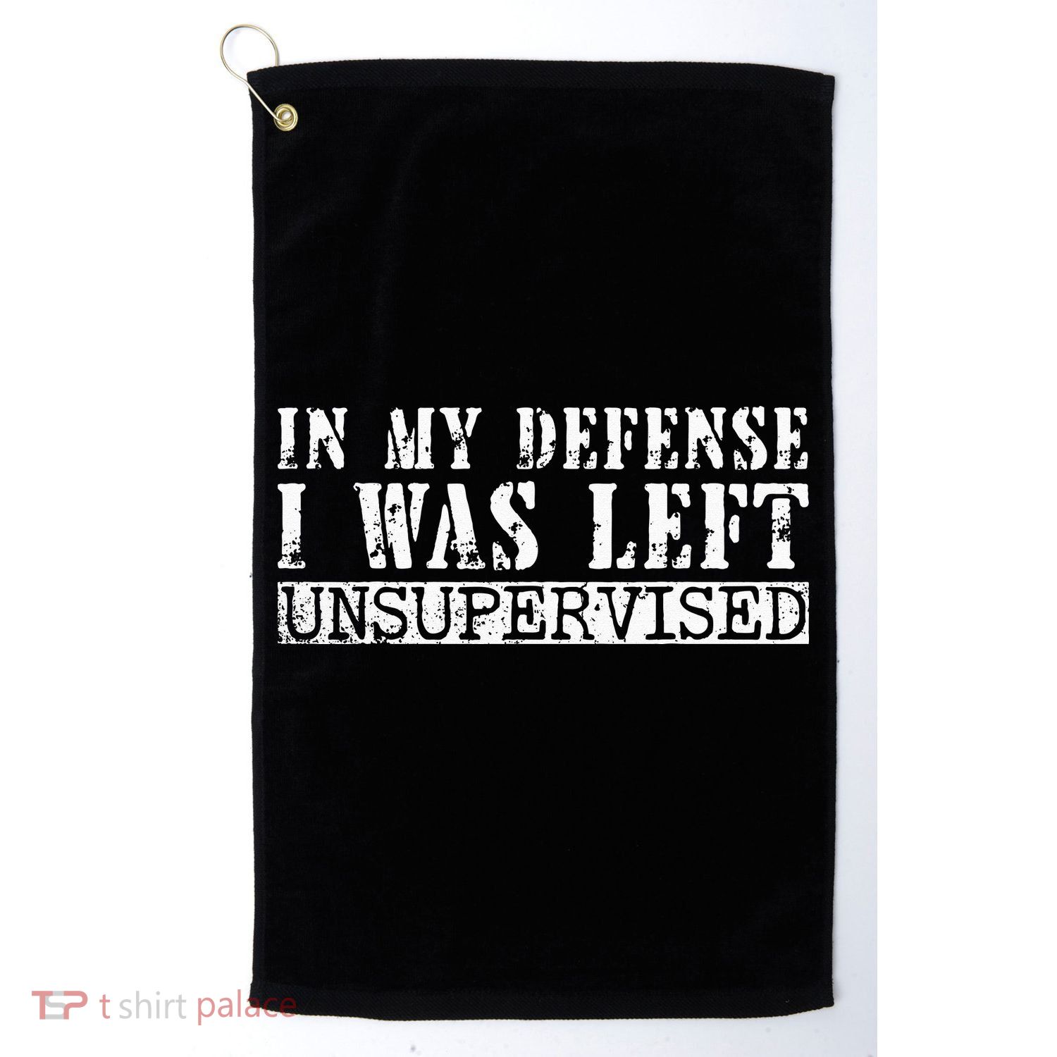 Funny Saying In My Defense I Was Left Unsupervised Vintage Golf Towel
